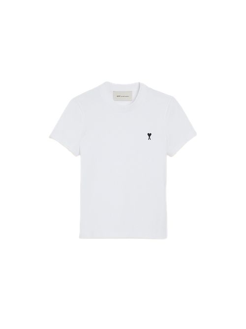 T-shirt aderente jersey di cotone Ami de Coeur Ami Paris | FTS347.724100 WHITE